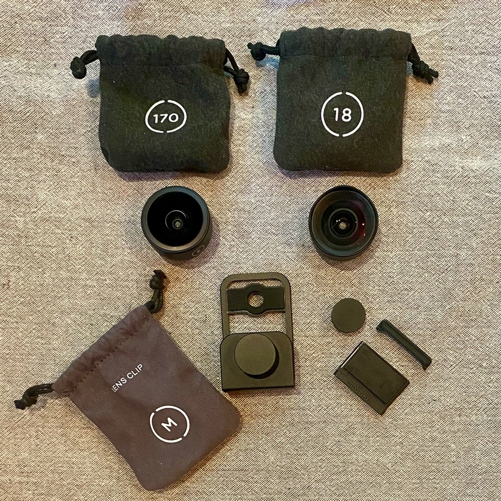 EUC SET of TWO M-Series Lenses + Mount Clip (18mm and 170 Degrees)